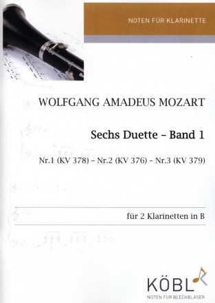 Sechs Duette - Band 1 f�r 2 Klarinetten in Bb Spielpartitur