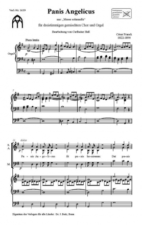 Franck, Csar, Panis angelicus SABar und Orgel