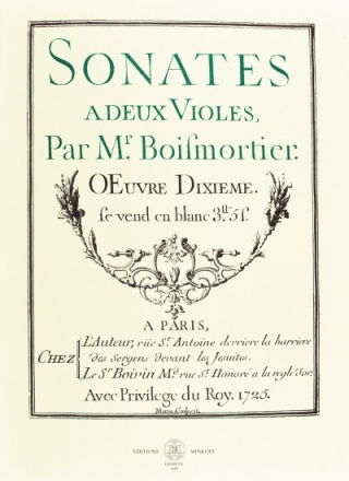 Boismortier Sonates a deux Violes op.10