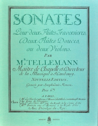 Telemann Sonates pour deux Flutes / Violons