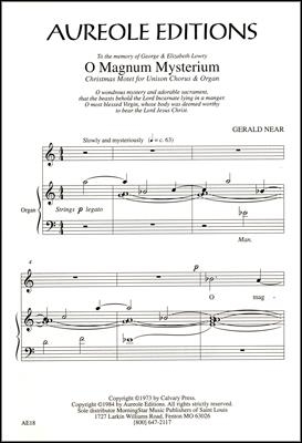 Gerald Near, O Magnum Mysterium Unison Voices and Organ Chorpartitur