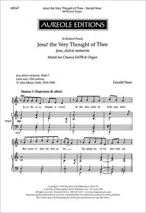 Gerald Near, Jesu, the Very Thought of Thee Mixed Choir [SATB] and Organ Chorpartitur