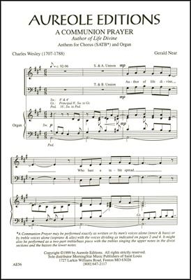 Gerald Near, A Communion Prayer Mixed Choir [SATB] and Organ Chorpartitur