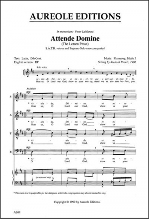 Richard Proulx, Attende Domine Mixed Choir [SAB] A Cappella Chorpartitur
