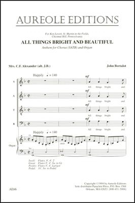 John Bertalot, All Things Bright and Beautiful Mixed Choir [SATB] and Organ Chorpartitur