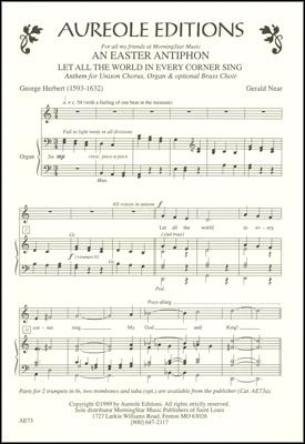 Gerald Near, An Easter Antiphon Unison Voices, Organ and Brass Quartet or Quintet Chorpartitur
