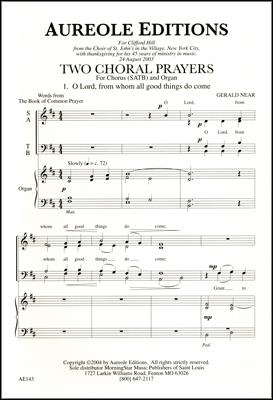 Gerald Near, Two Choral Prayers Mixed Choir [SATB] and Organ Chorpartitur