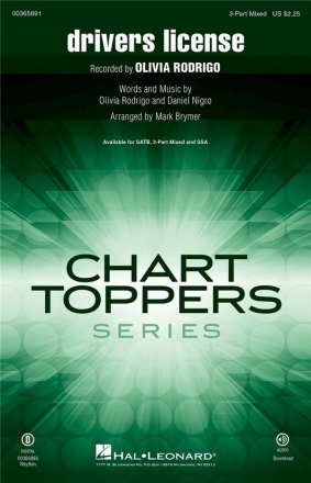 Drivers License 3-Part Mixed Choir Choral Score