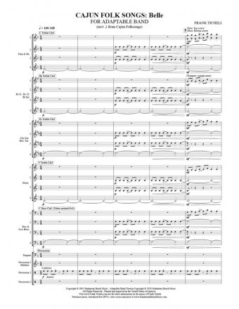 Ticheli, Frank, Cajun Folk Songs: Belle Flexible Besetzung Partitur, Stimmensatz