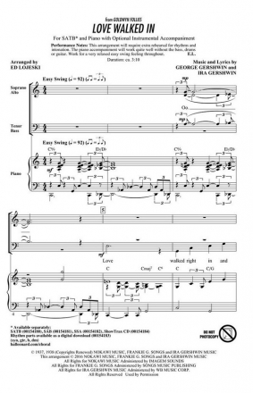 George Gershwin_Ira Gershwin, Love Walked In SATB Chorpartitur