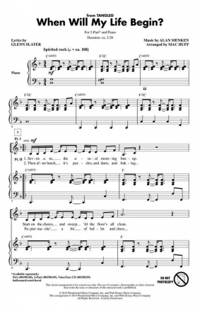 Alan Menken, When Will My Life Begin? 2-Part Choir Chorpartitur