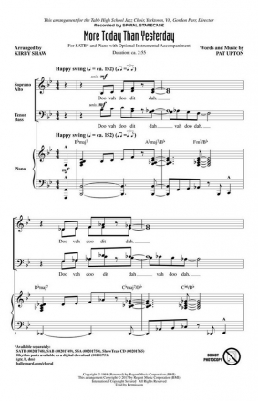 More Today Than Yesterday SATB Chorpartitur