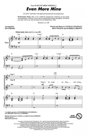 Darrell Brown_Nathan Chapman_Rita Wilson, Even More Mine SSA Chorpartitur