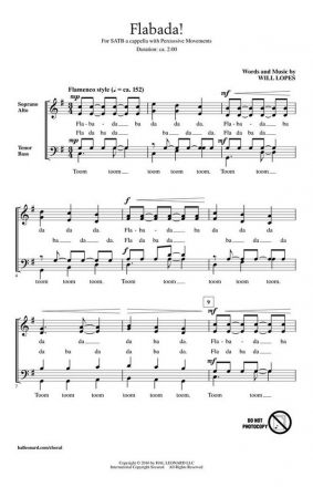Will Lopes, Flabada! SATB a cappella Chorpartitur