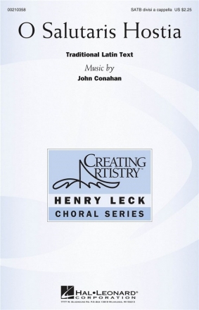 John Conahan, O salutaris hostia SATB divisi a cappella Chorpartitur