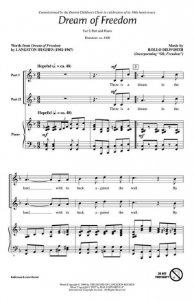 Rollo Dilworth, Dream of Freedom 2-Part Choir Chorpartitur