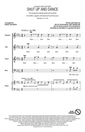 Shut Up and Dance SATB a cappella Chorpartitur