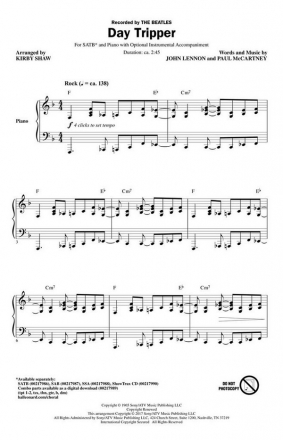 Day Tripper SATB Chorpartitur