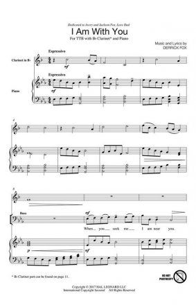 Derrick Fox, I Am with You TTB Chorpartitur