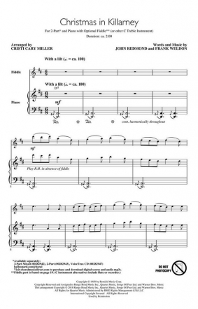 Frank Weldon_John Redmond, Christmas in Killarney 2-Part Choir Chorpartitur
