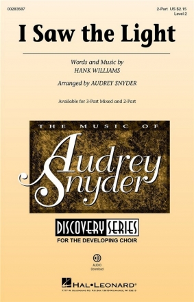 Hank Williams, I Saw the Light 2-Part Choir Chorpartitur