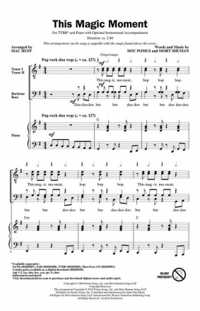Doc Pomus_Mort Shuman, This Magic Moment TTBB Chorpartitur