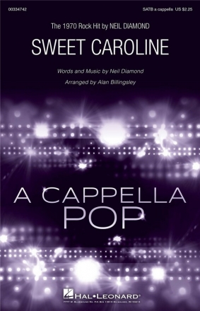 Sweet Caroline for mixed choir a cappella choral score