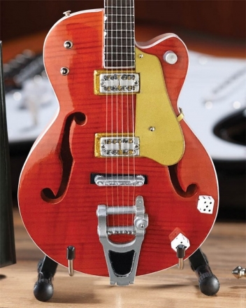 Brian Setzer Nashville Orange Dice Hollow Body  Miniature Guitar Replica Collectible