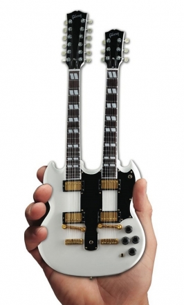 Gibson SG Eds-1275 Doubleneck White Miniature Guitar Replica Collectible