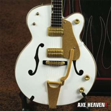 Brian Setzer White Hollow Body Miniature Guitar Replica Collectible