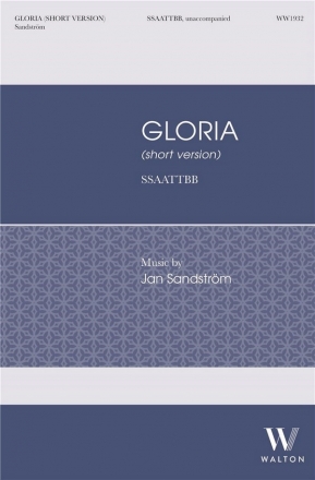Gloria (short version) for mixed choir (SSAATTBB) a cappella choral score