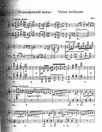 Valse brillante Nr.2 op.6 fr Klavier solo ARCHIVKOPIE