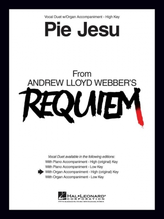 Pie Jesu from Requiem (high version) for 2 voices and organ score