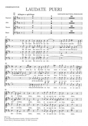 Laudate Pueri Psalm 112 fr Sopran, gem Chor und Orchster Chorpartitur