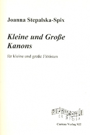 Kleine und groe Kanons fr Fltenensemble (und Klavier) Partitur