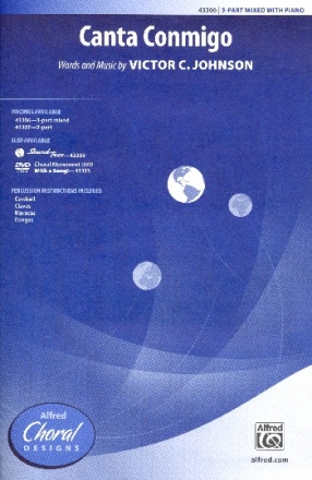 Canta conmigo for mixed chorus (SAM) and piano (percussion ad lib) score (sp)