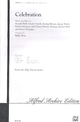 Celebration for women's chorus and piano (guitar, bass and drums ad lib) score