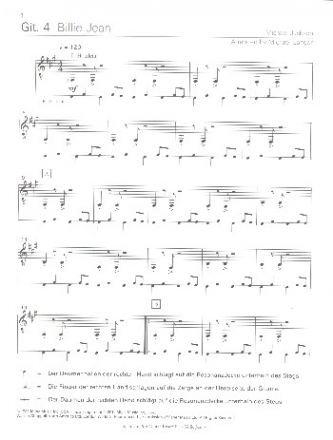 Billie Jean fr 4 Gitarren (Ensemble) Gitarre 4