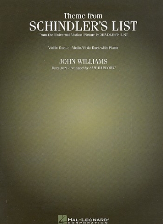 Theme from Schindler's List: for 2 violins (violin and viola) and piano parts