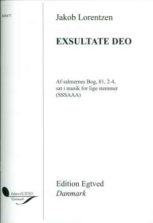 Exultate Deo for female chorus a cappella score