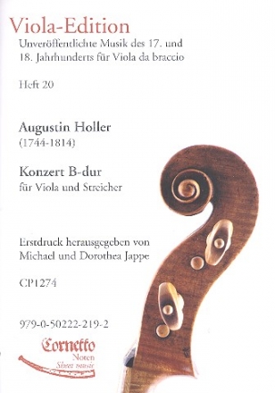Konzert B-Dur fr Viola und STreicher Partitur und Stimmen (solo-1-1-1-0-1)
