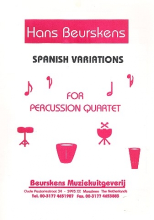 Spanish Variations for percussion quartet score and parts