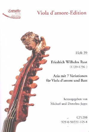 Aria mit 7 Variationen fr Viola d'amore und Bass Partitur und Stimmen (Bc nicht ausgesetzt)
