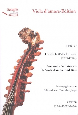 Aria mit 7 Variationen fr Viola d'amore und Bass Partitur und Stimmen (Bc nicht ausgesetzt)