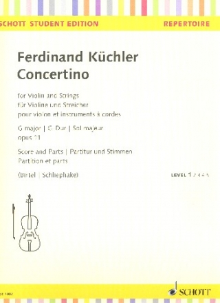 Concertino G-Dur op.11 fr Violine und Streichquartett (Streichorchester) (Kontrabass ad lib) Partitur und Stimmen