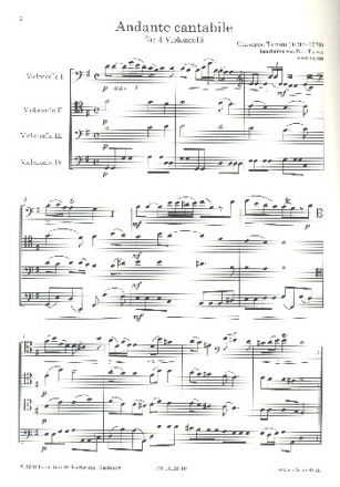 Andante cantabile fr 4 Violoncelli Partitur und Stimmen