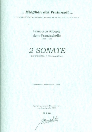 2 Sonaten fr Violoncello und Bc Partitur und Stimmen (Bc nicht ausgesetzt)