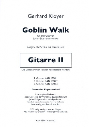 Goblin Walk fr 3 Gitarren (Ensemble) Gitarre 2