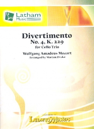 Divertimento Nr.4 KV229 fr 3 Violoncelli Partitur und Stimmen
