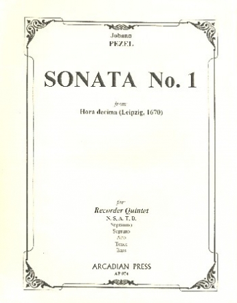 Sonate Nr.1 fr 5 Blockflten (SoSATB) Partitur und Stimmen